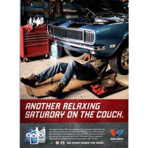 2008 Valvoline Motor Oil Home Mechanic Garage Vintage Print Ad Man Cave Wall Art